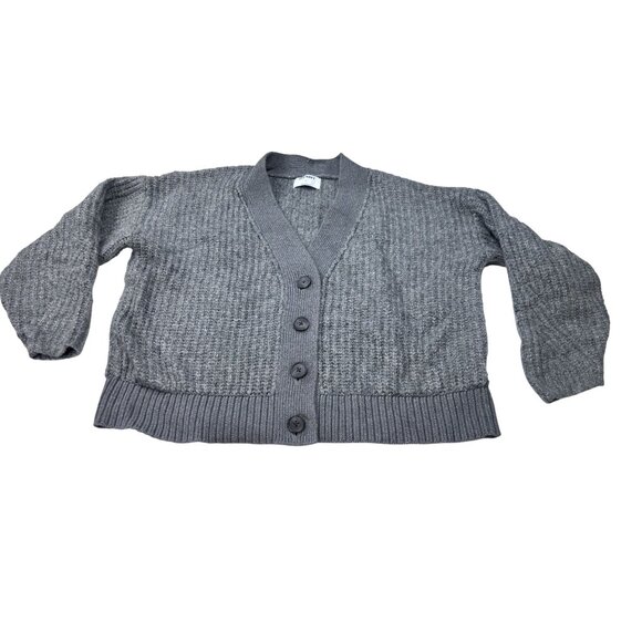 Old Navy M Gray Textured Knit Button-Up Cardigan Sweater Acrylic/Polyester Blend - Picture 6 of 11
